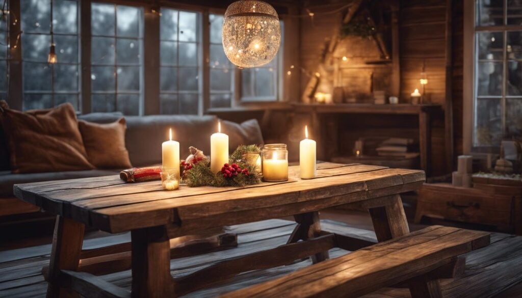 Een houten tafel met 10 symbolische vriendschapsgeschenken in een knusse omgeving.