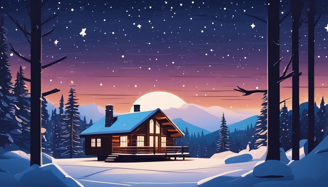 Een gezellige hut in een afgelegen bos met een hot tub.