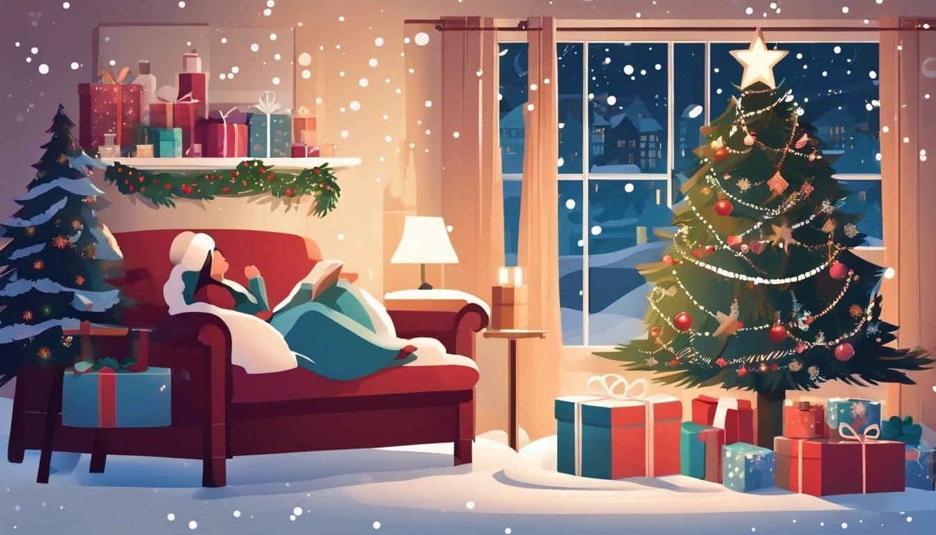 Een mooi ingepakt cadeau onder een gezellige, verlichte kerstboom. Een mooi ingepakt cadeau onder een gezellige, verlichte kerstboom.